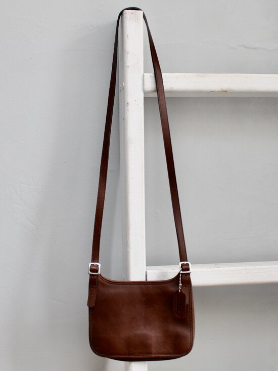 Coach Handbags - Coach Vintage 90's Hippie Slim Flap Bag Crossbody Brown Leather 9142
